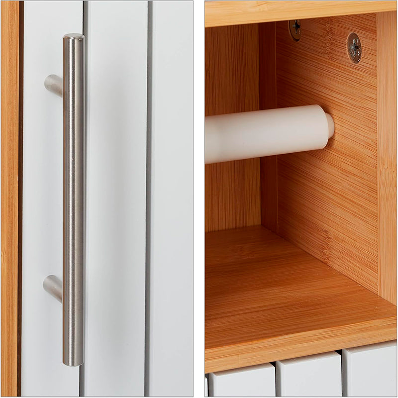 Porta Confort Soporte Papel Baño Armario Con Puerta Pequeño Blanco