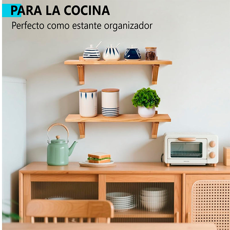 Estante Organizador Baño Repisas Flotantes Pared Marrón Grande