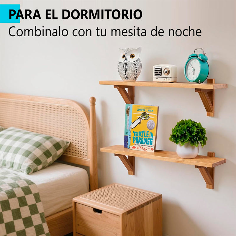 Estante Organizador Baño Repisas Flotantes Pared Marrón Grande