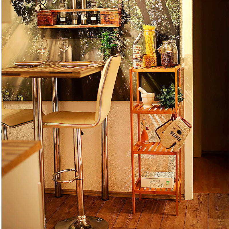 Estante Organizador De Bambu Mueble Para Hogar Cocina Baño Alto 3 y 4 Niveles