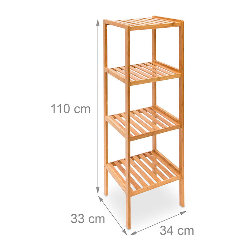 Estante Organizador De Bambu Mueble Para Hogar Cocina Baño Alto 3 y 4 Niveles