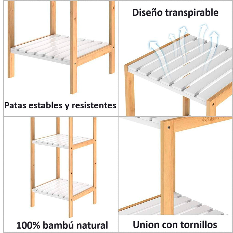 Estante Organizador De Bambu Mueble De Lujo Para Cocina Baño 5 Niveles | Alto 140cm