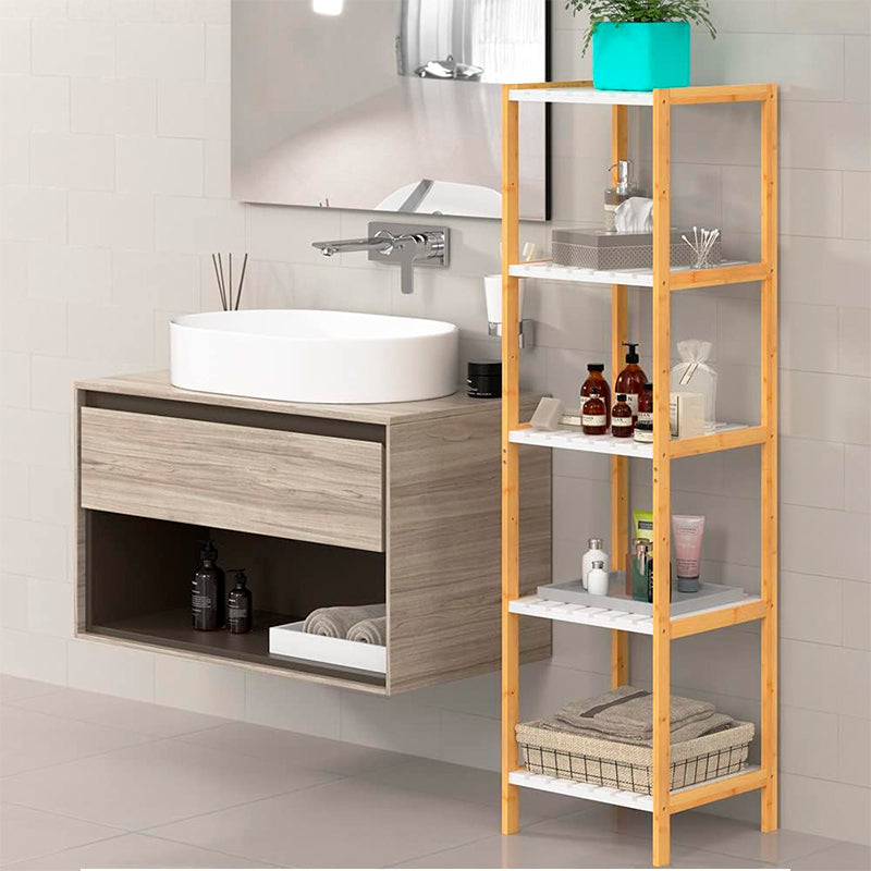 Estante Organizador De Bambu Mueble De Lujo Para Cocina Baño 5 Niveles | Alto 140cm