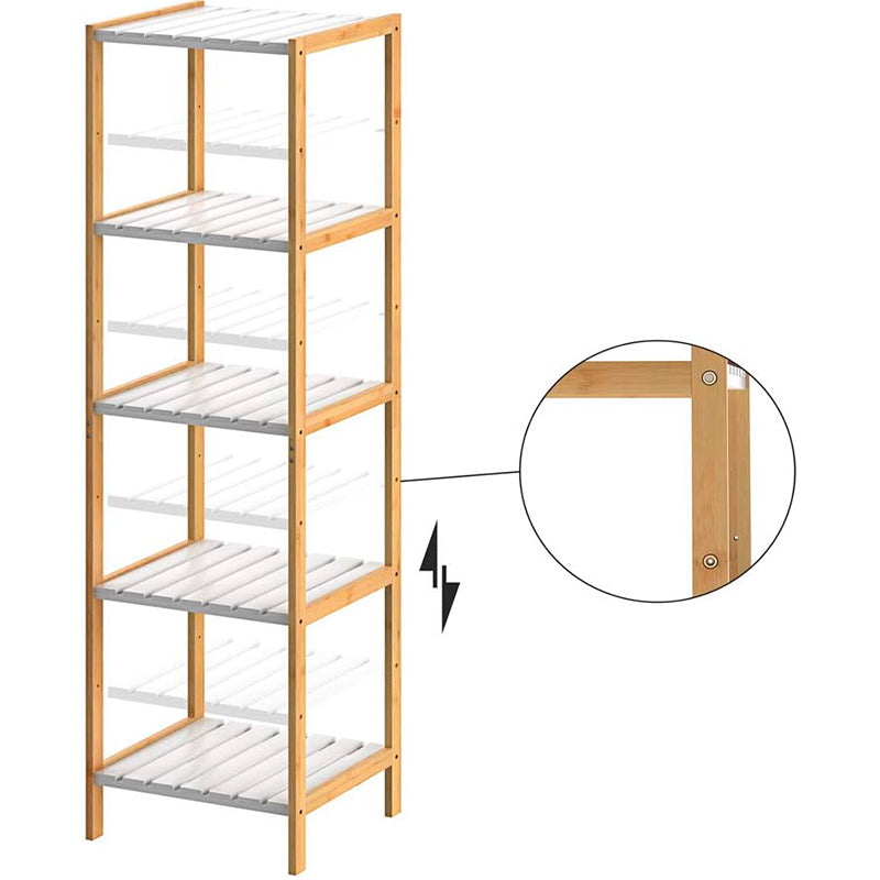 Estante Organizador De Bambu Mueble De Lujo Para Cocina Baño 5 Niveles | Alto 140cm