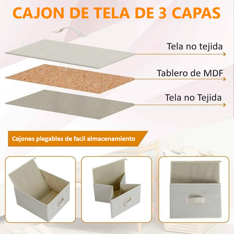 Comoda 8 Cajoneras Organizador Mueble Moderno De Bambú Natural