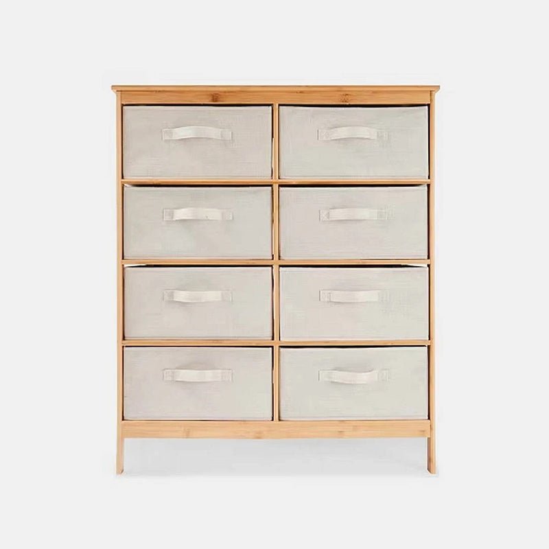 Comoda 8 Cajoneras Organizador Mueble Moderno De Bambú Natural