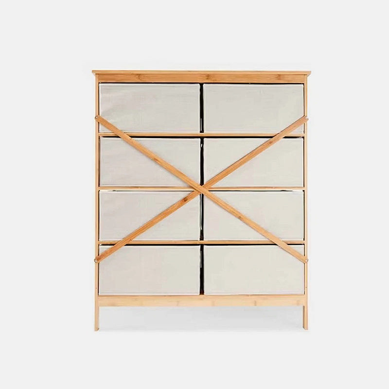 Comoda 8 Cajoneras Organizador Mueble Moderno De Bambú Natural