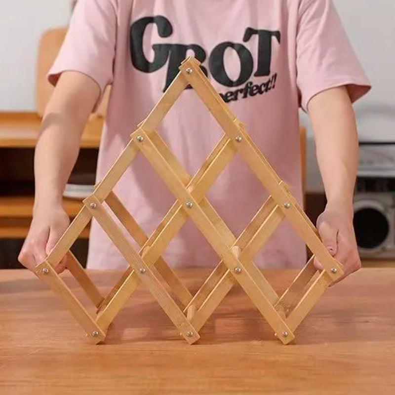 Porta Vino Botellas Plegable Soporte De Vino Madera 6 Pts