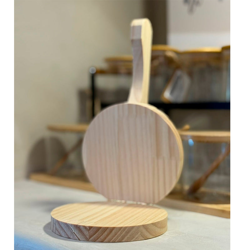 Prensa de Tortilla de Madera Natural Redonda con Asa