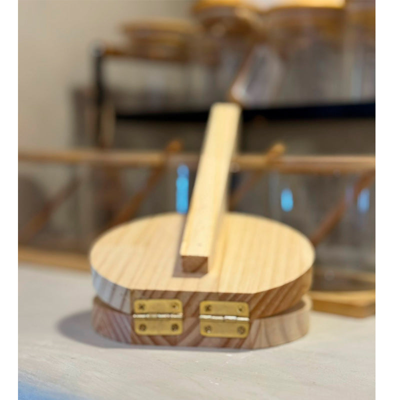 Prensa de Tortilla de Madera Natural Redonda con Asa