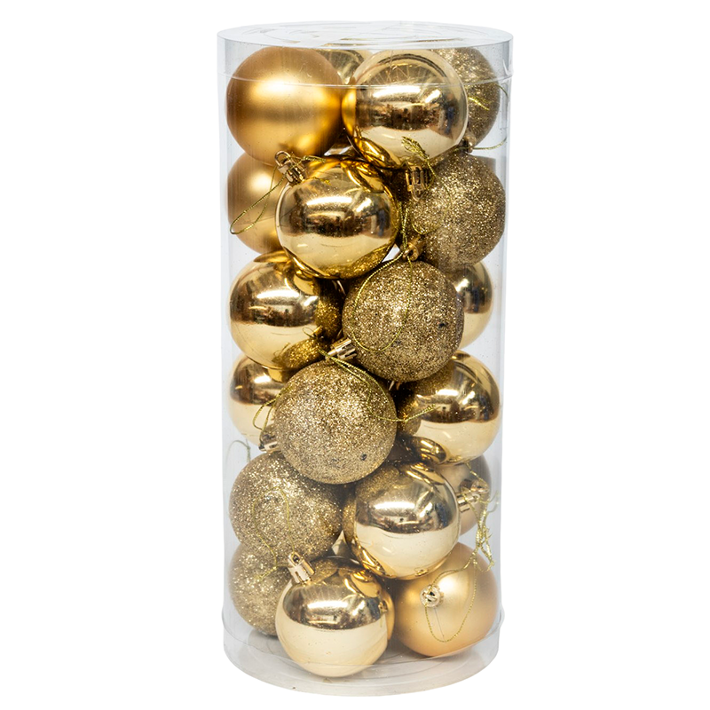 24 Esferas Navideña 6cm Bambalinas Adornos Arbolito Navidad