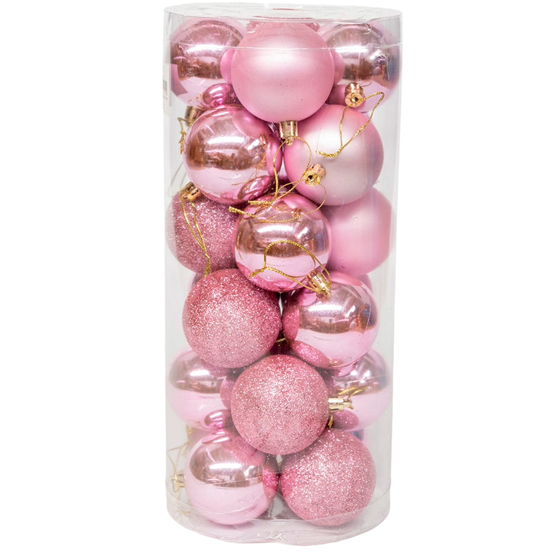 24 Esferas Navideña 6cm Bambalinas Adornos Arbolito Navidad