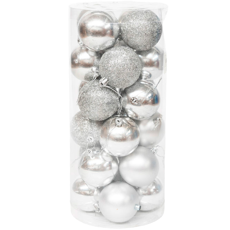 24 Esferas Navideña 6cm Bambalinas Adornos Arbolito Navidad