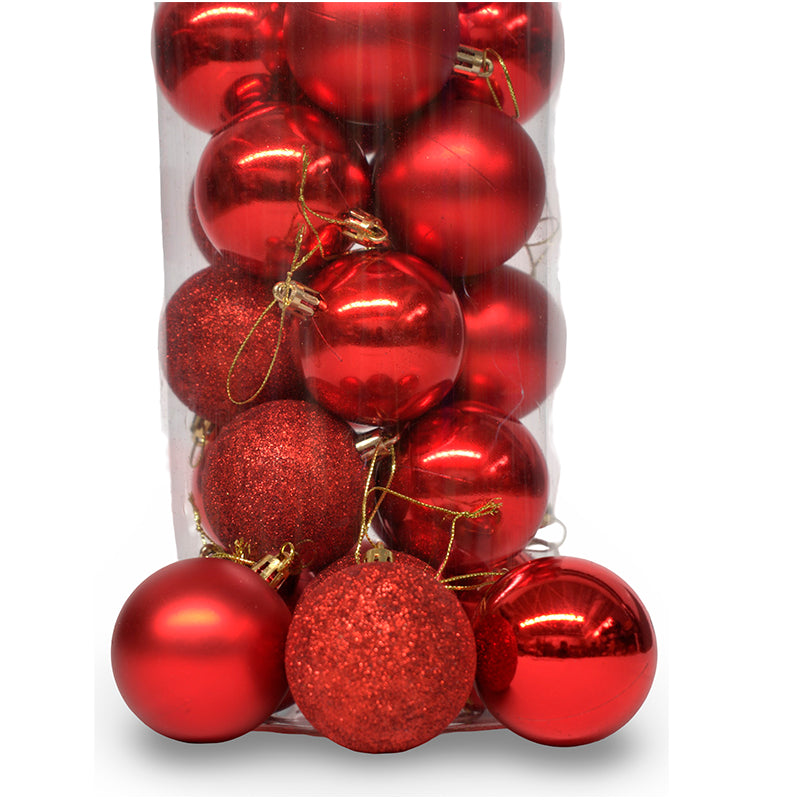 24 Esferas Navideña 6cm Bambalinas Adornos Arbolito Navidad