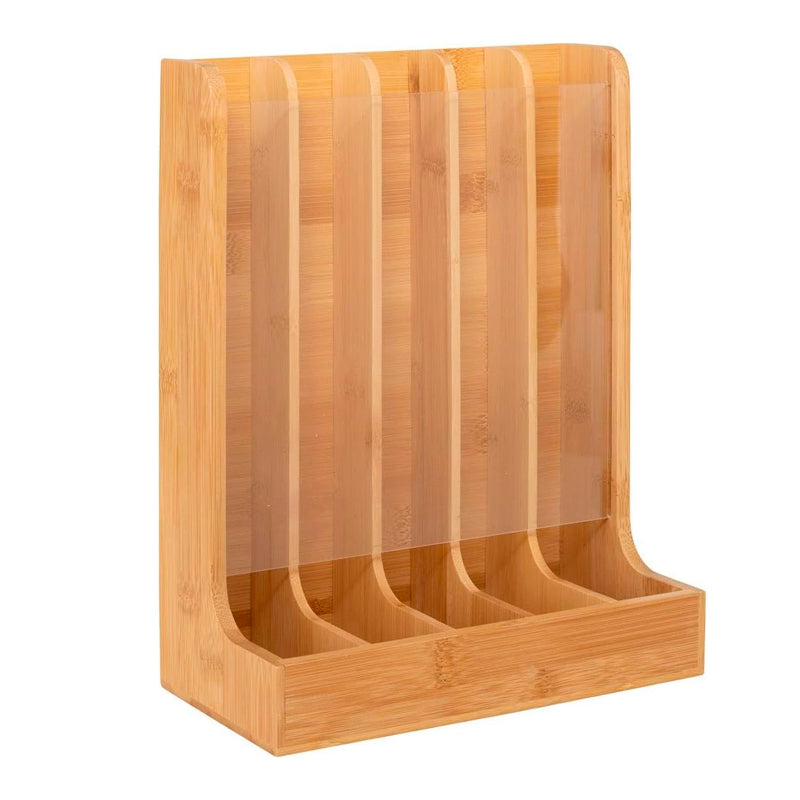 Porta Capsulas Exhibidor de Bambu Nespresso 5 Divisiones Vertical