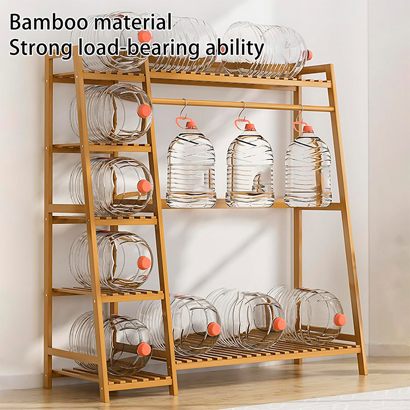 Perchero Organizador De Madera Colgador Ropa Grande De Bambú