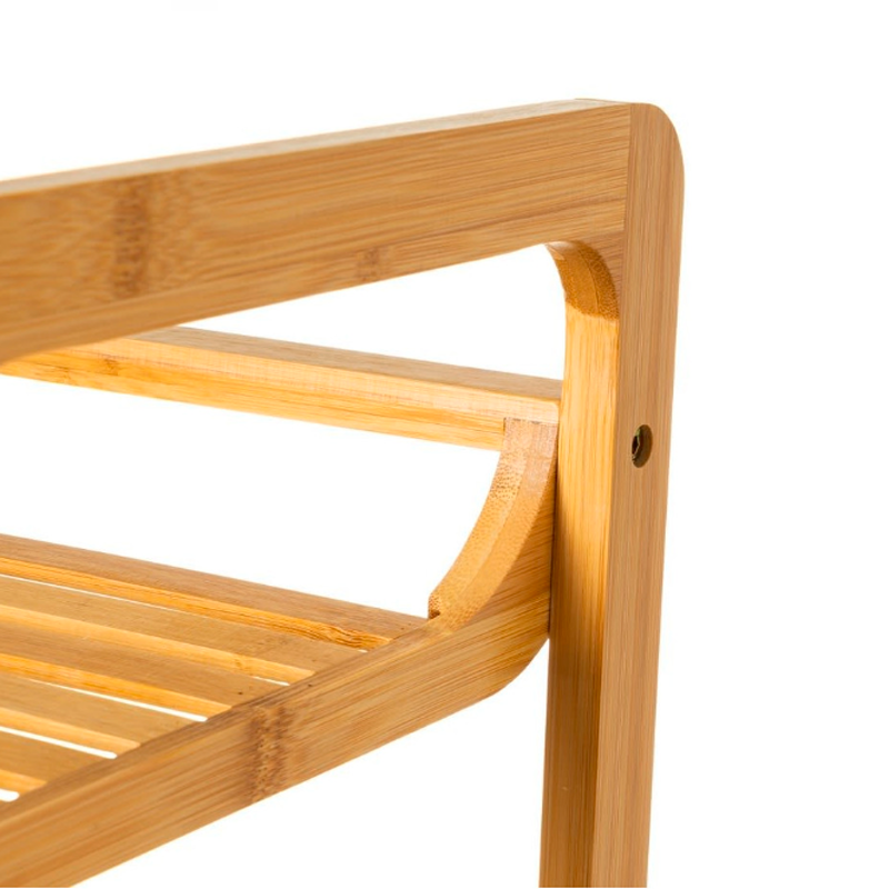 Estantería de Baño Cocina 3 Niveles 4 Niveles Rack Organizador del Hogar Madera Natural