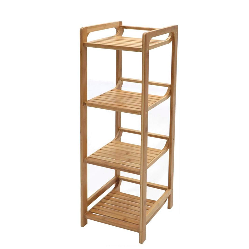 Estantería de Baño Cocina 3 Niveles 4 Niveles Rack Organizador del Hogar Madera Natural