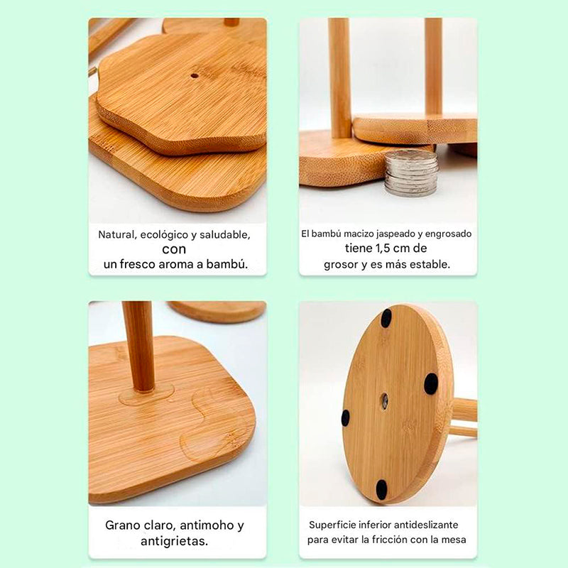 Portarollos Nova De Madera Soporte Toallas De Papel De Pie