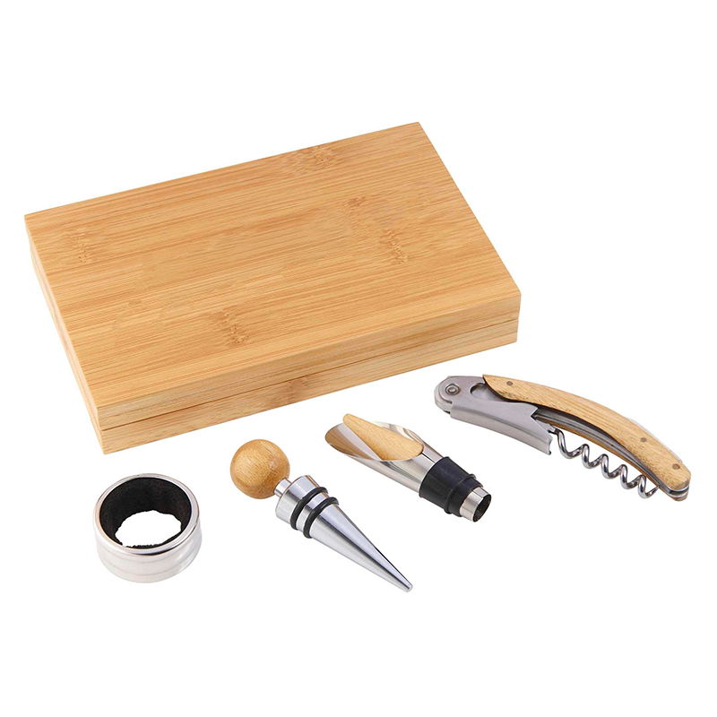 Set 4 Piezas De Abridor De Botellas De Vino Con Caja