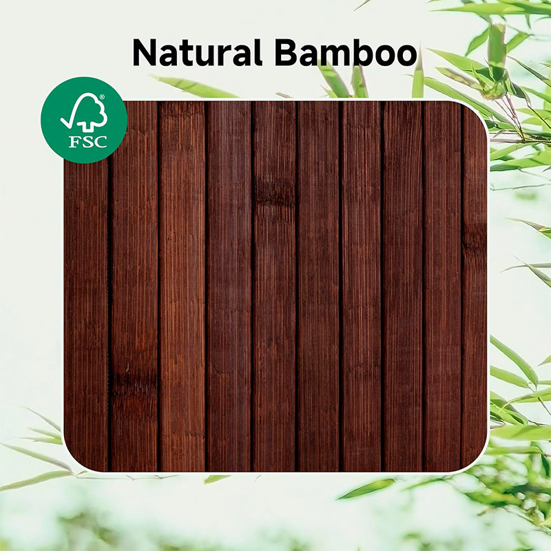 Canasto De Bambú Cesto De Ropa Sucia Pleglable Con Tapa Marrón Oscuro