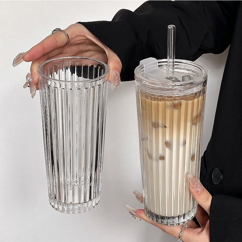 Vaso Hermetico De Vidrio En Relieve Con Tapa Bombilla 520ml Transparente