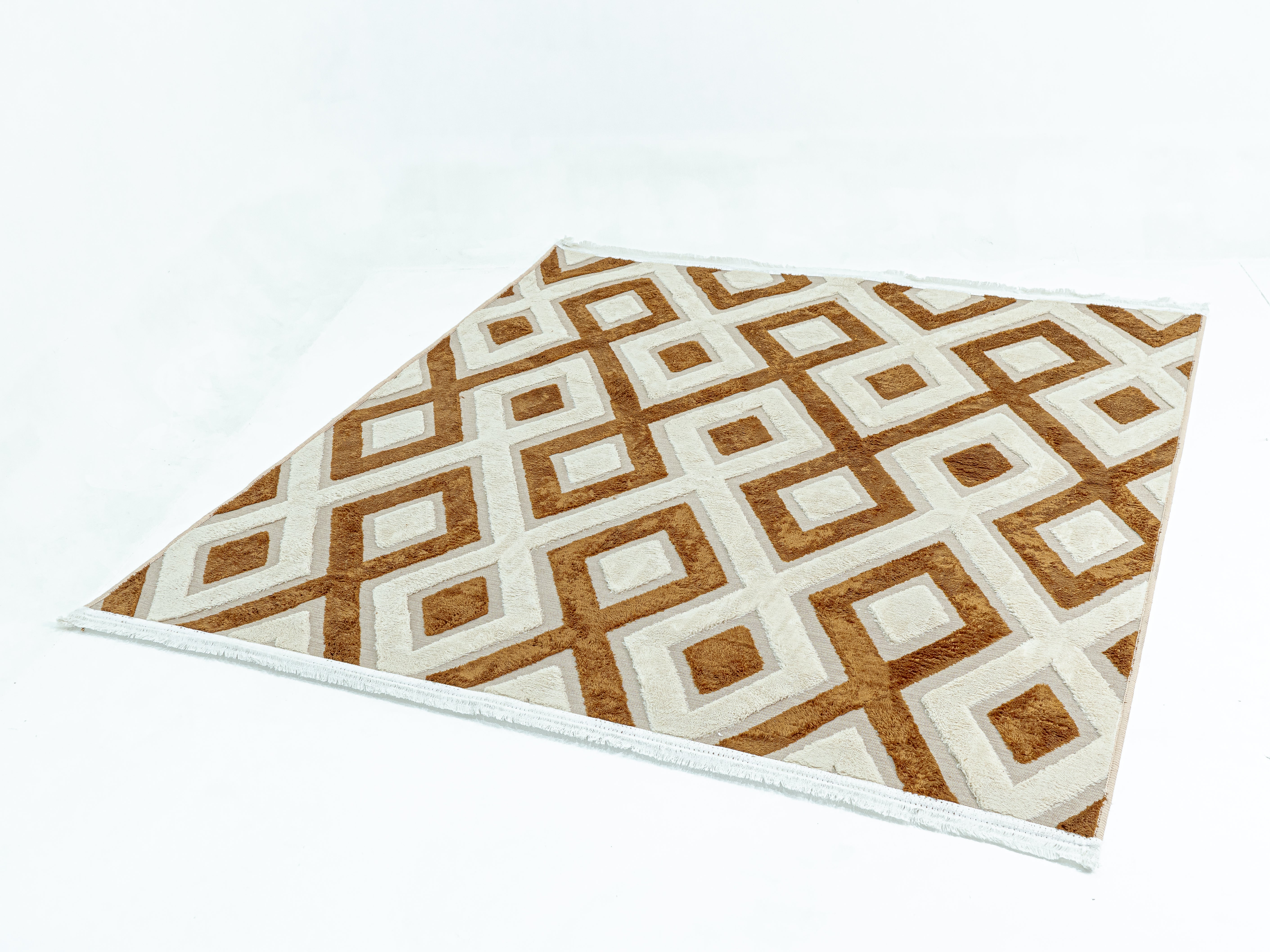 Alfombra Con Relieve Diseño 3D Antideslizante 180x200cm