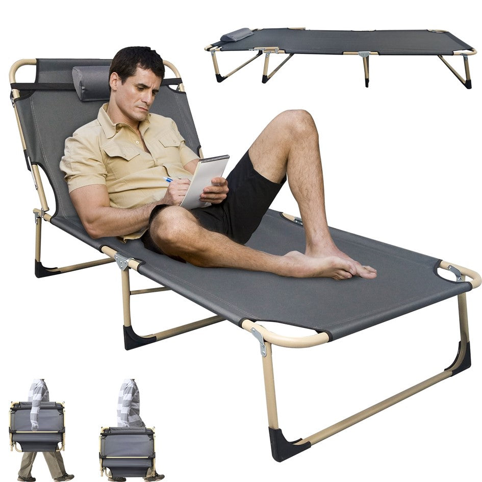 Silla Cama Plegable Portable Para Playa Camping Y Piscina