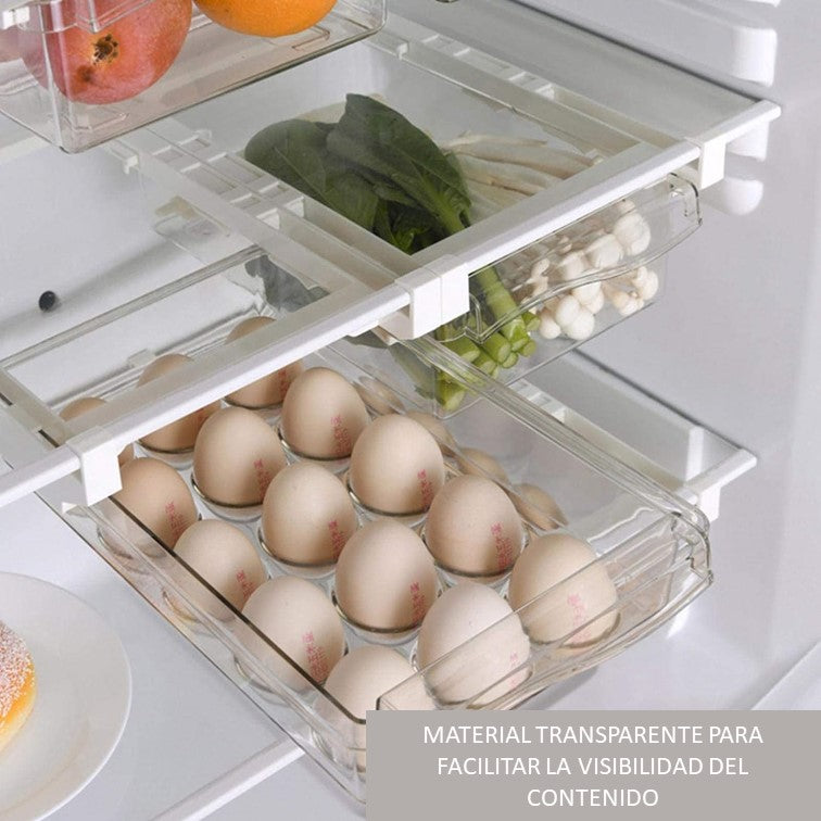 Pack 2 Bandejas para Refrigerador Organizador de Huevos Vegetales y Frutas