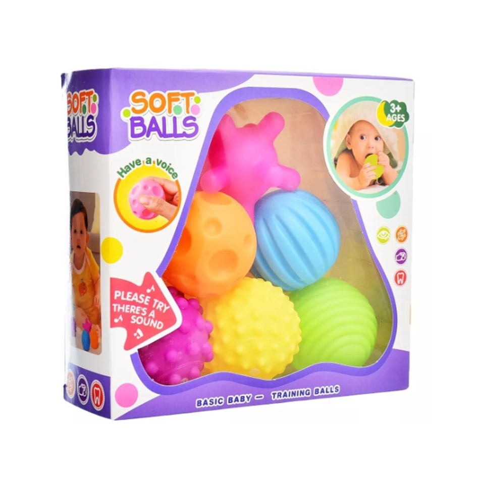 Soft Balls 6 Pelotas Sensoriales Rascadores Para Bebes