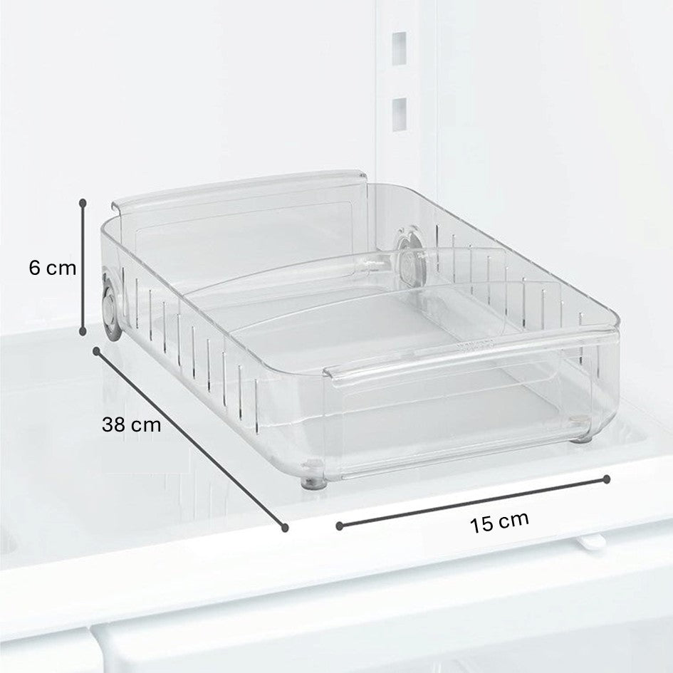 Organizador Refrigerador Transparente Con Ruedas Y Mango