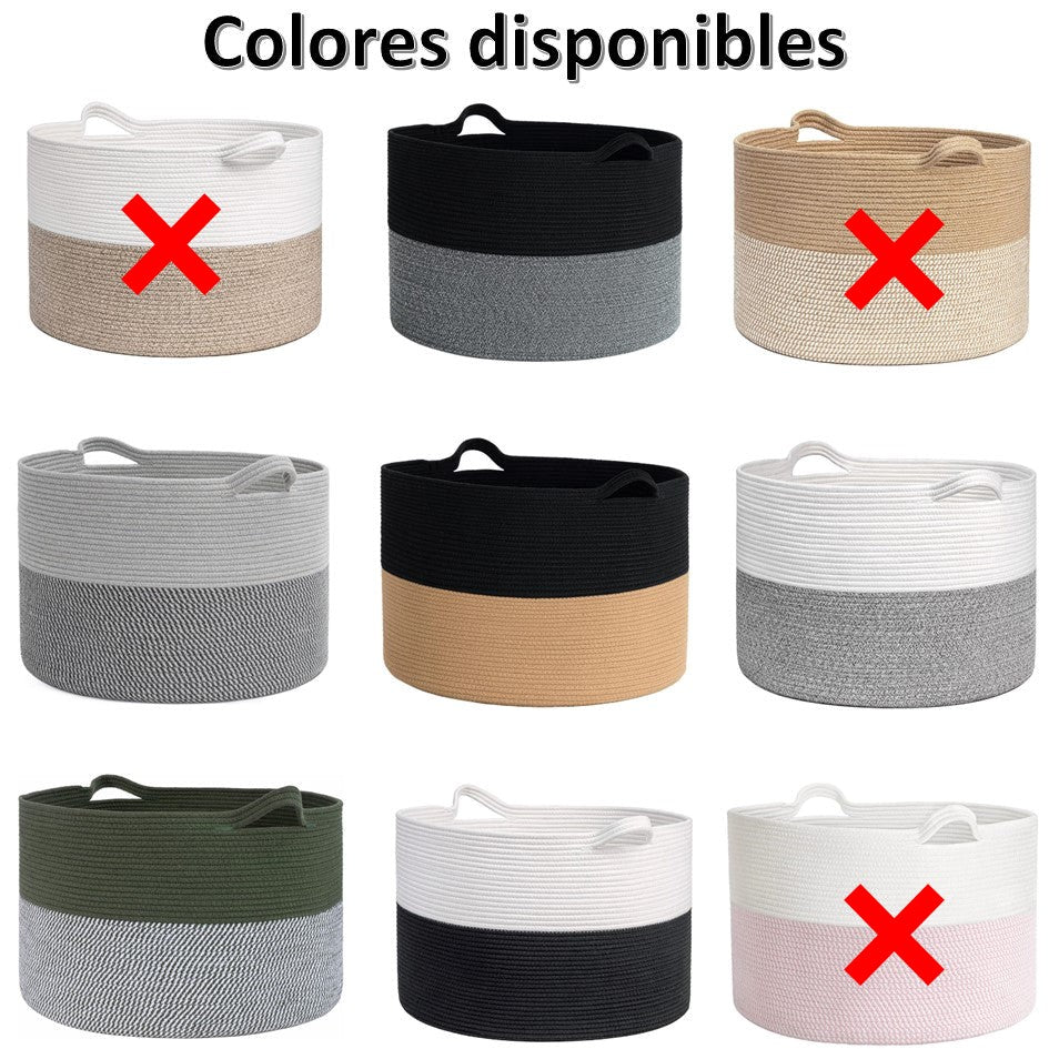 Pack 2 Canasto Ropa Sucia Cesta Para Juguetes Organizador Con Asa