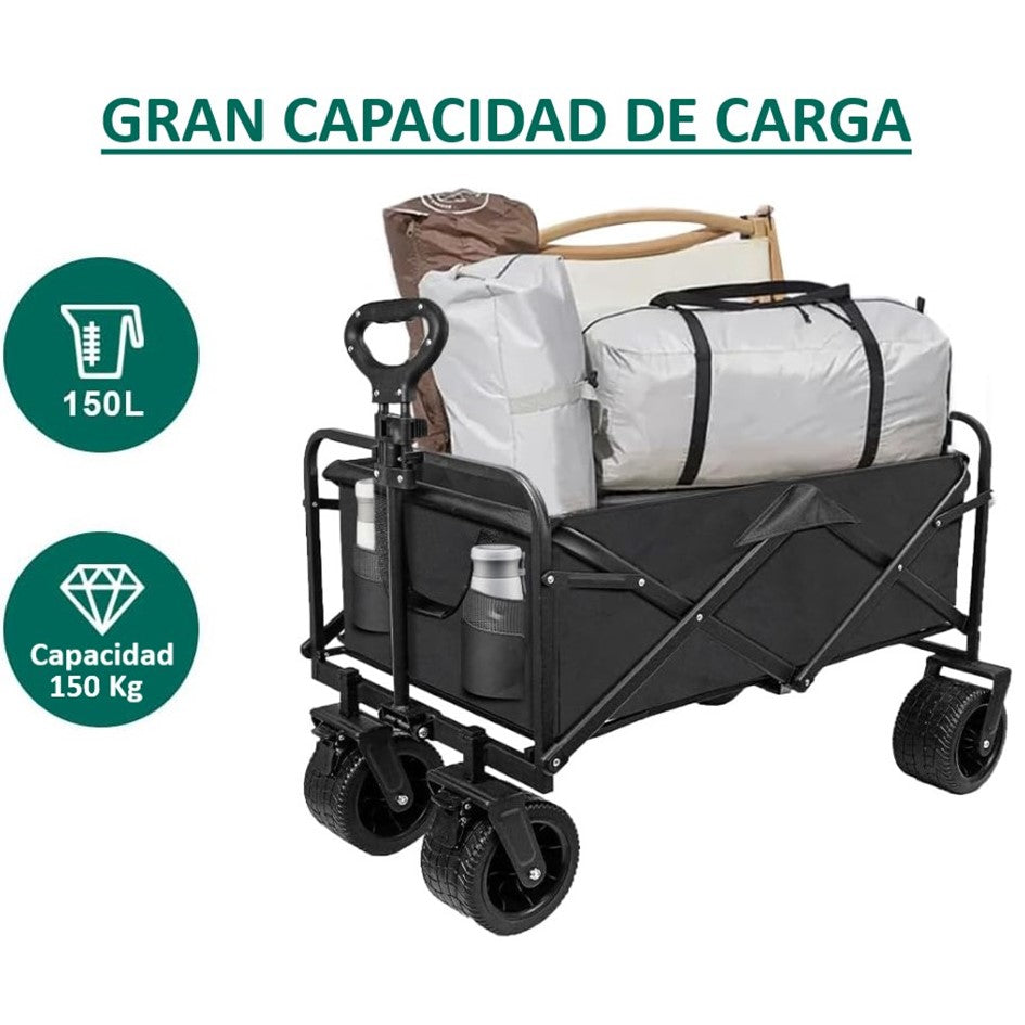 Carro Trolley Plegable Para Camping Y Playa Al Aire Libre