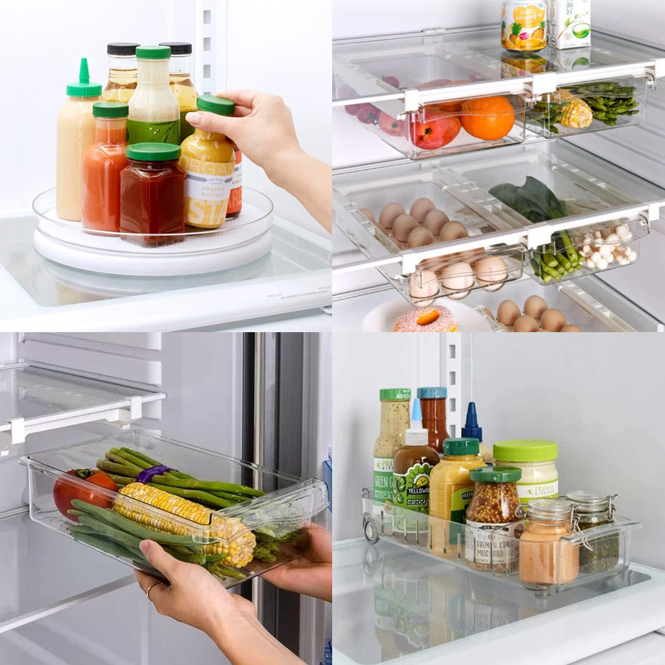 Set 4 Piezas Organizacion Refrigerador Nevera Kit Refri