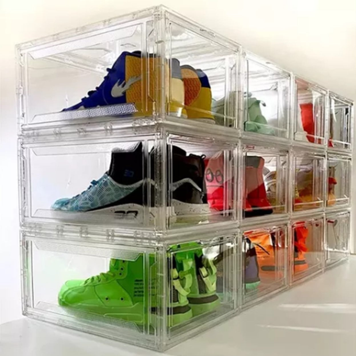 INSTY Paquete de 6 cajas de almacenamiento de zapatos de plástico