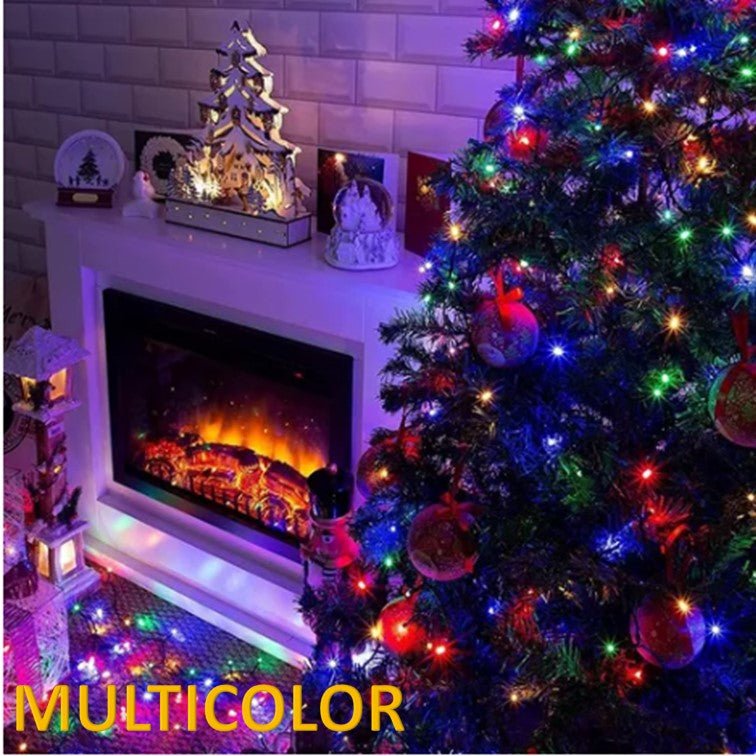 Luces Navidad Guirnalda Led Solar Luz 20 Metros Multicolor Calida