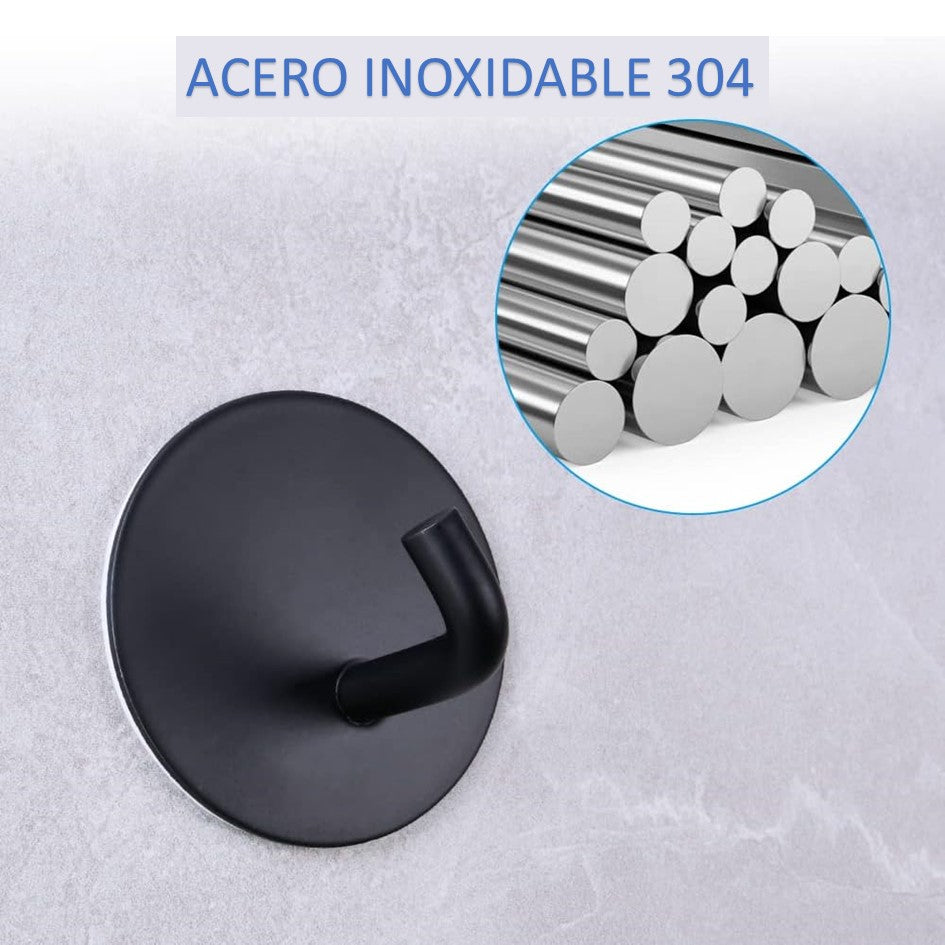 Gancho Adhesivo para Pared Colgador Toallas Baño Acero Inoxidable