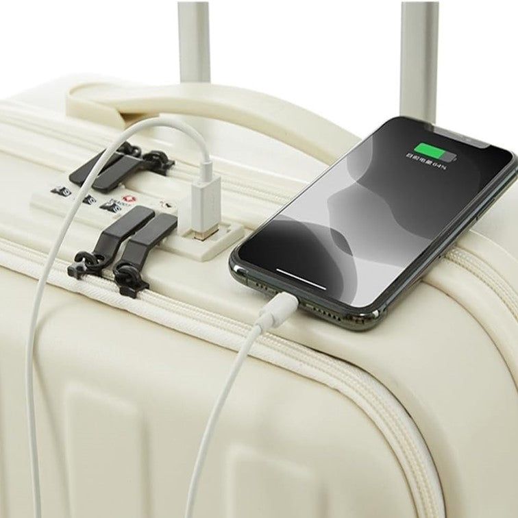 Maleta con Puerto De Carga USB Equipaje Expansible Candado TSA