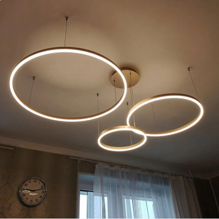 Lámpara Colgante de Acrílico Decorativa Luz LED 3 Aros