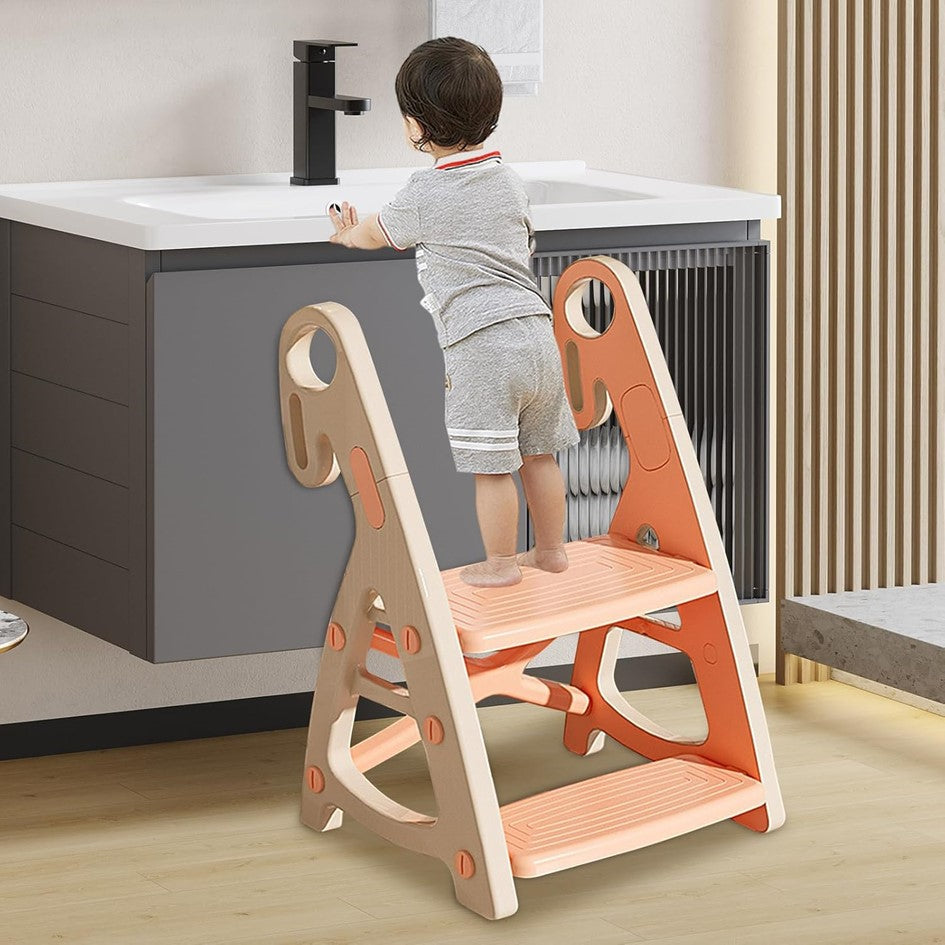 Mini Escalera para Niños Lavado Cocina Baño Taburete de Dos Escalones