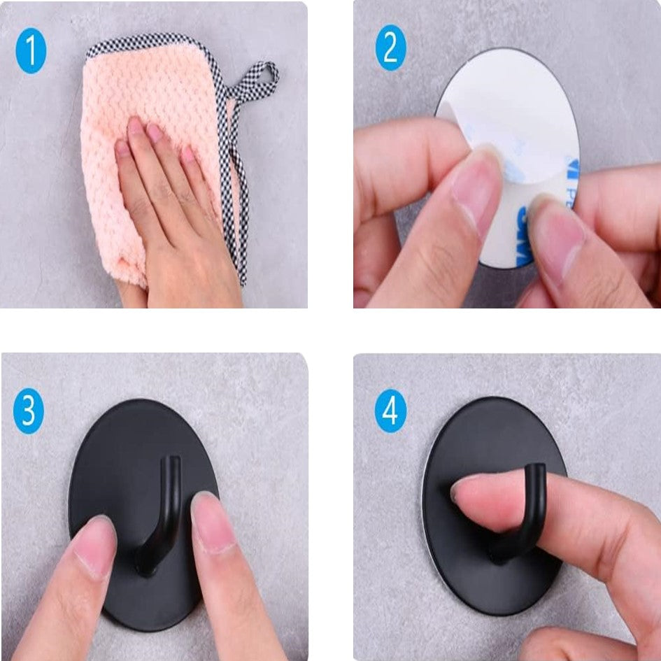 Gancho Adhesivo para Pared Colgador Toallas Baño Acero Inoxidable