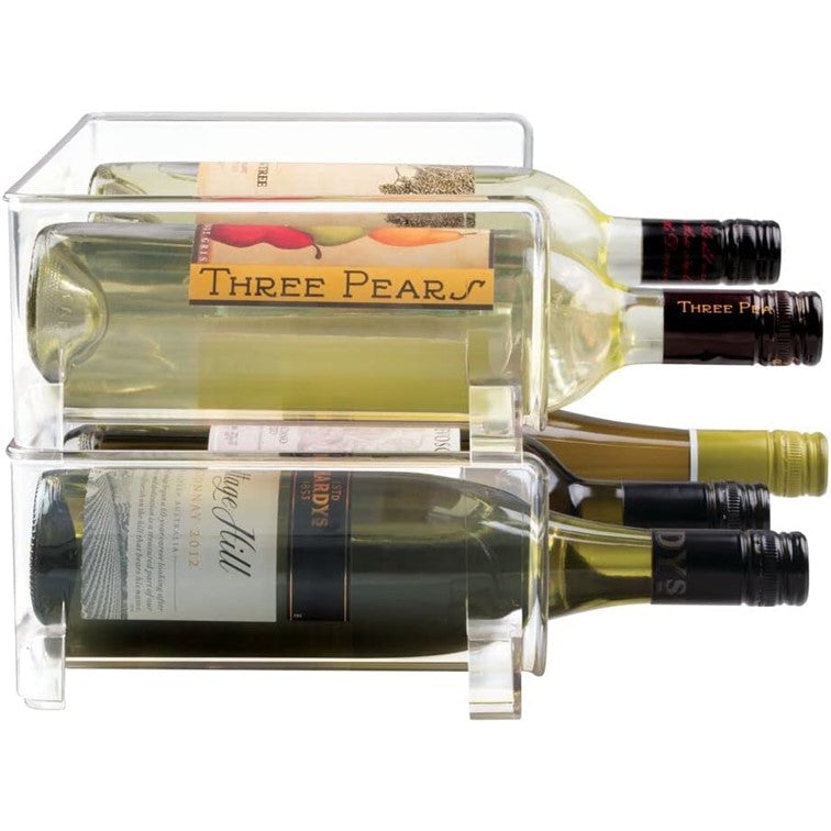 Organizador Botellas De Vino Apilable Para Refrigerador Rack Pack De 3 Unidades
