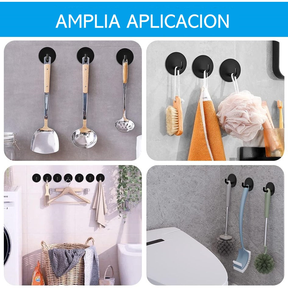 Gancho Adhesivo para Pared Colgador Toallas Baño Acero Inoxidable