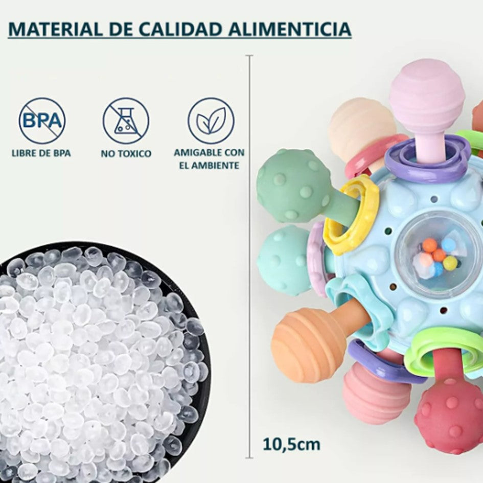 Juguete Sensorial Bebés Para La Denticion Mordedor Sonajero