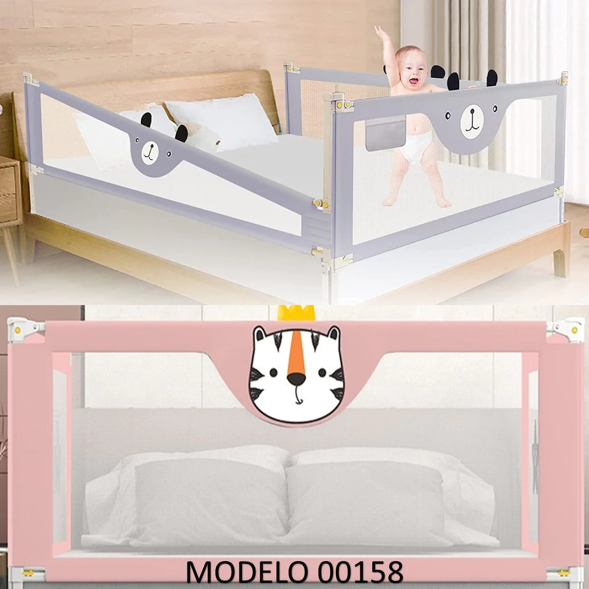 Baranda De Cama Seguridad Bebe Plegable 150cm / 82cm