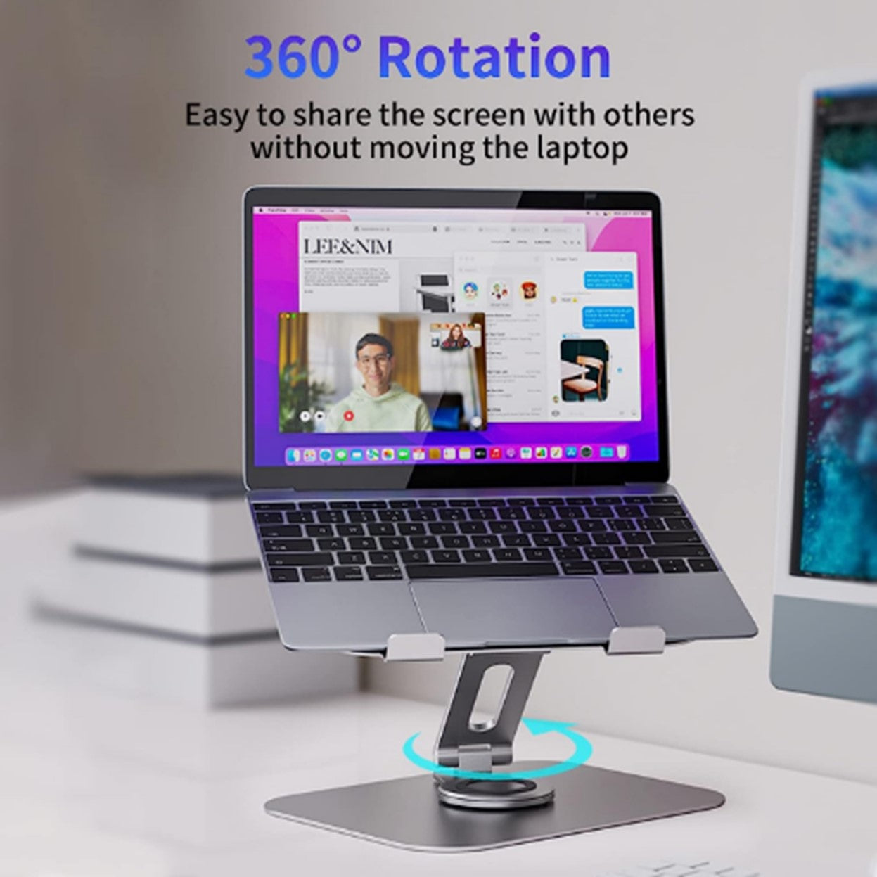 Soporte Portátil Giratorio 360° Para Laptop