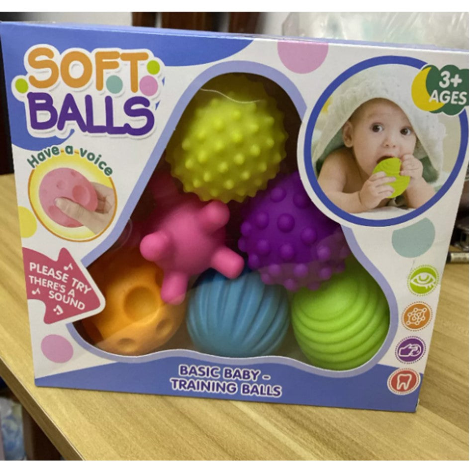 Soft Balls 6 Pelotas Sensoriales Rascadores Para Bebes