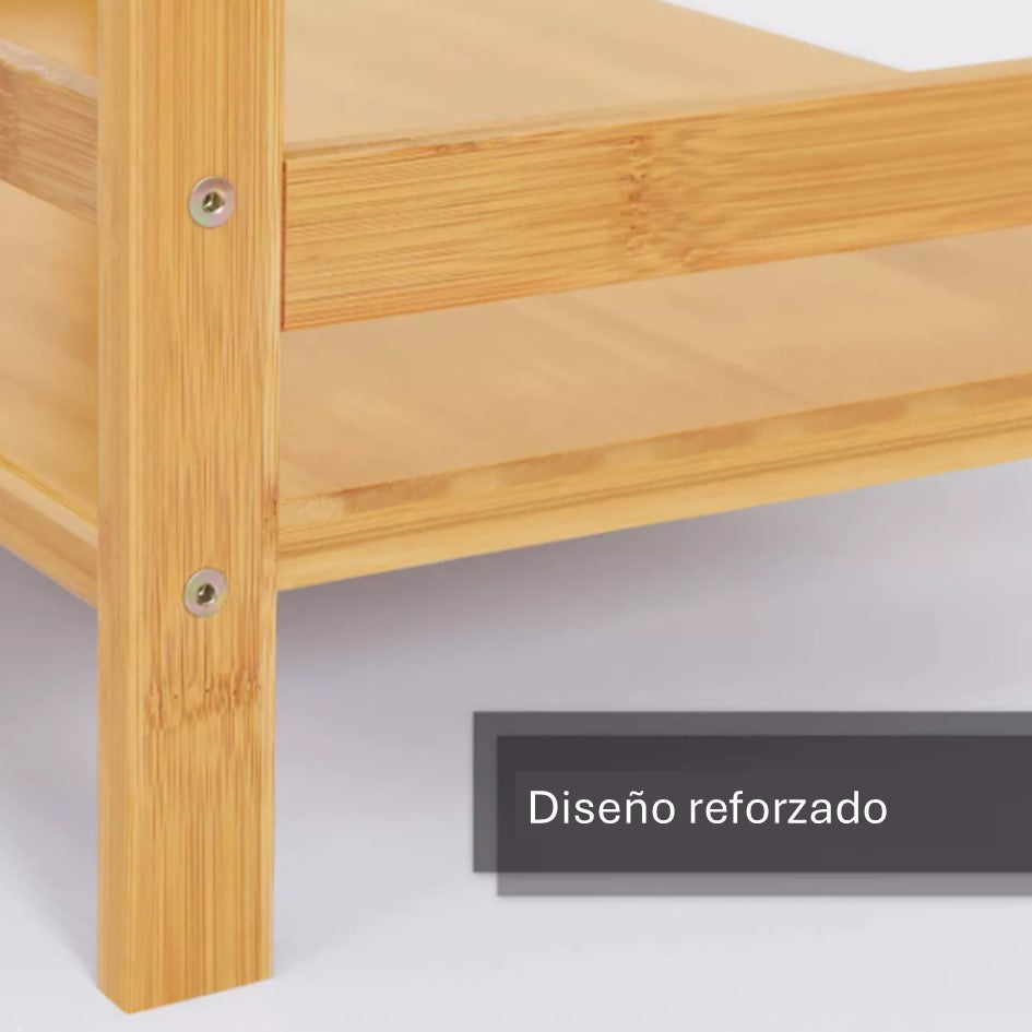 Estante Organizador Ajustable 4 Niveles De Bambú Cocina Baño