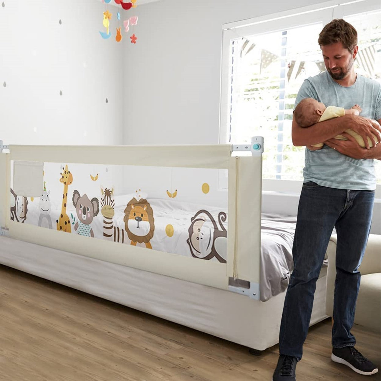 Baranda De Cama Seguridad Bebe Plegable 180cm / 82cm