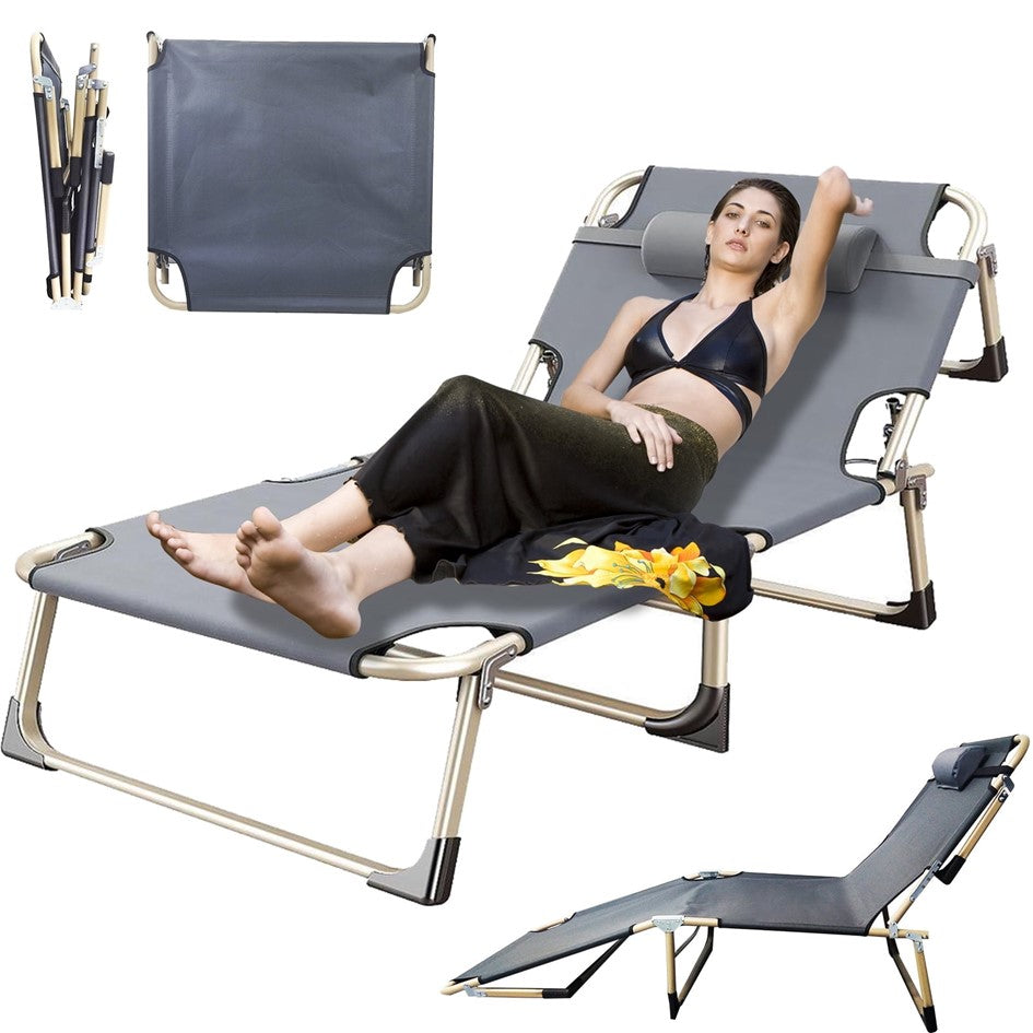 Silla Cama Plegable Portable Para Playa Camping Y Piscina